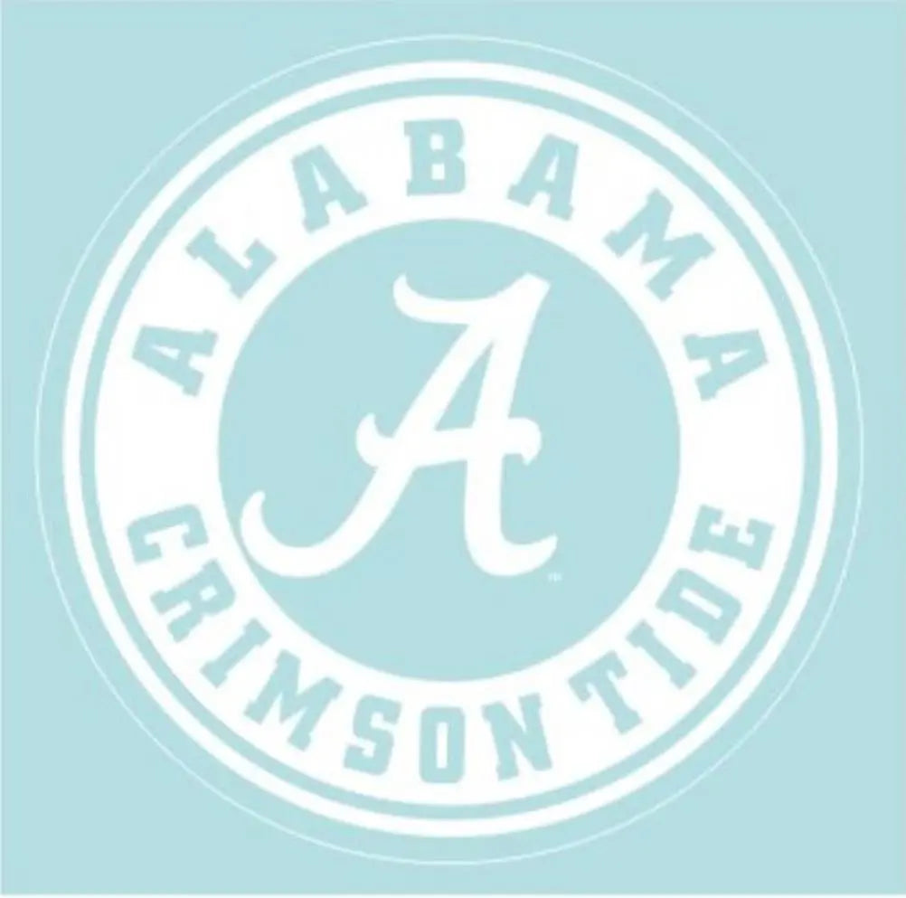 Alabama Crimson Tide Large 12" White Circle Die Cut Licensed Decal Craftique