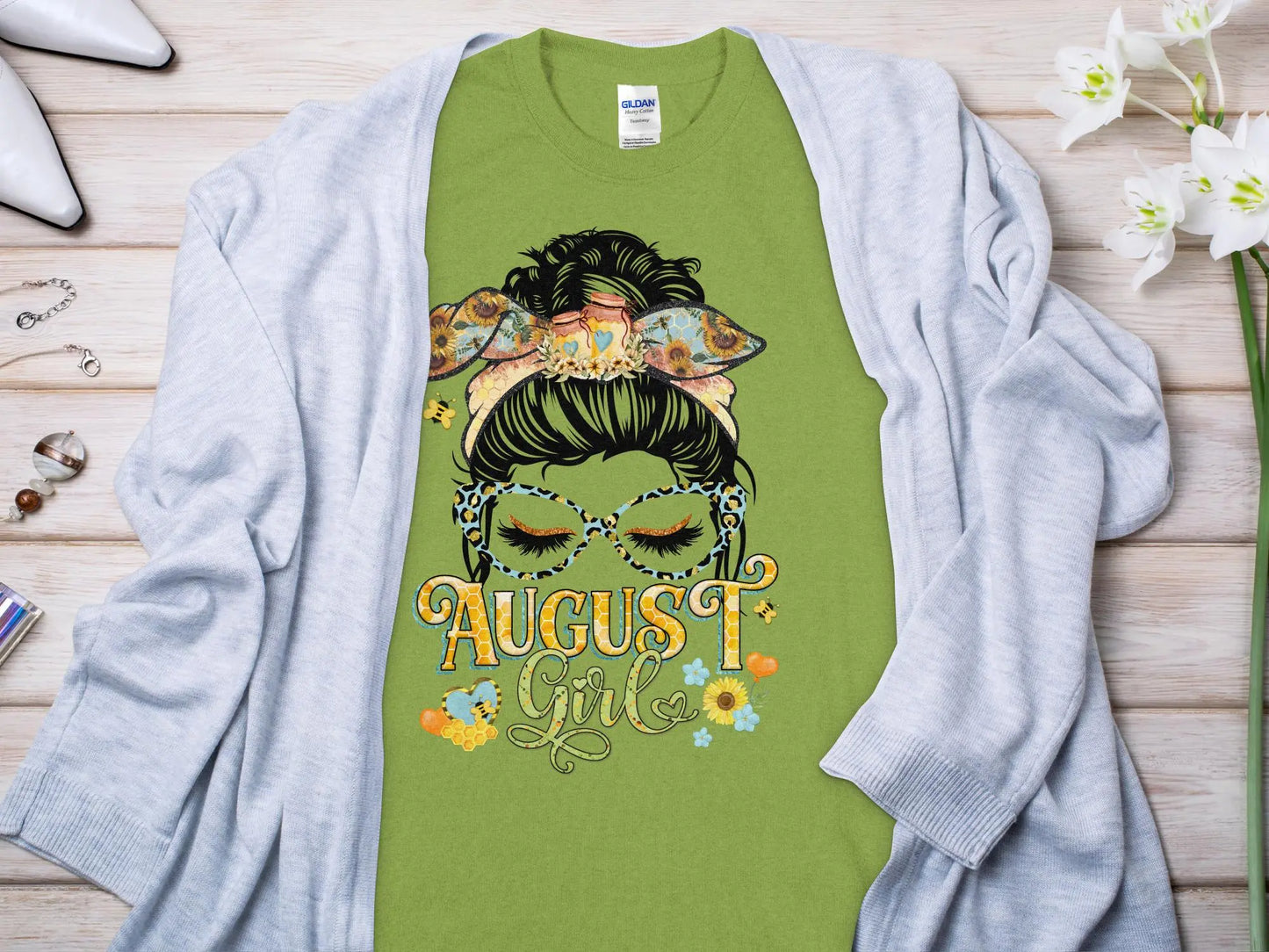 August Girl Birthday T- Shirt Makes a Great Gift Quality T- All Sizes and Colors Quality Gilden Tee - Creations Unlimited