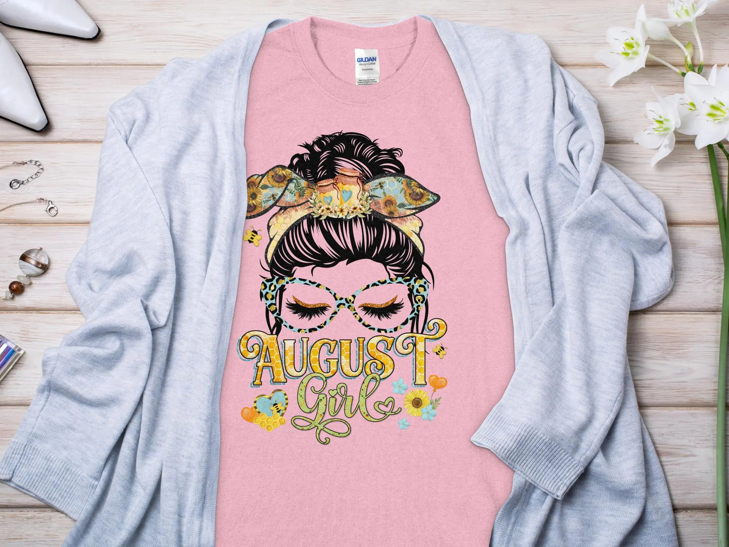 August Girl Birthday T- Shirt Makes a Great Gift Quality T- All Sizes and Colors Quality Gilden Tee - Creations Unlimited