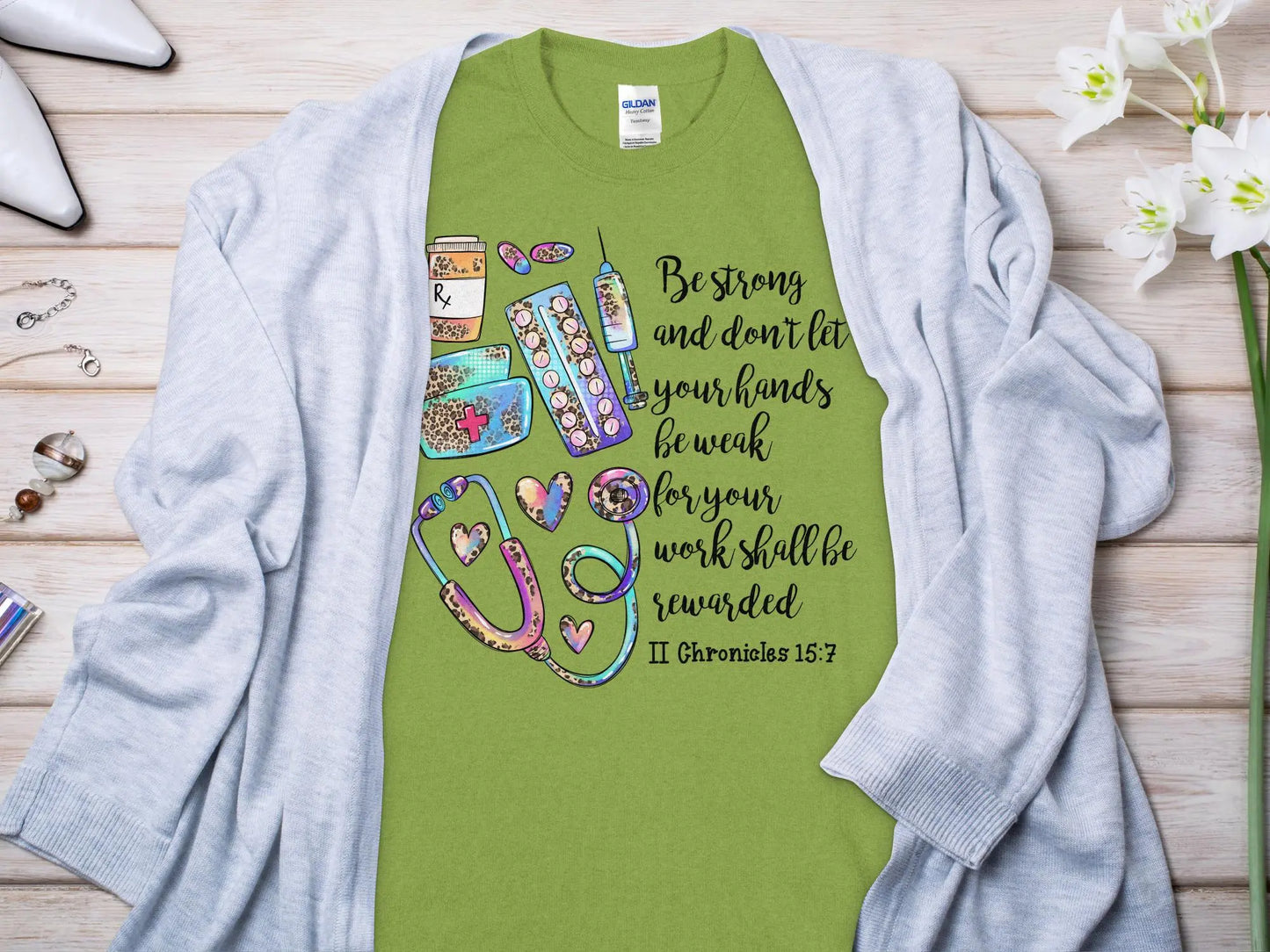 Be Strong Nurse, Future Nurse Gift Idea, Nursing School Student Grad, RN LPN, Nurse Life, Funny Nurse Quality Gilden Tee - Creations Unlimited