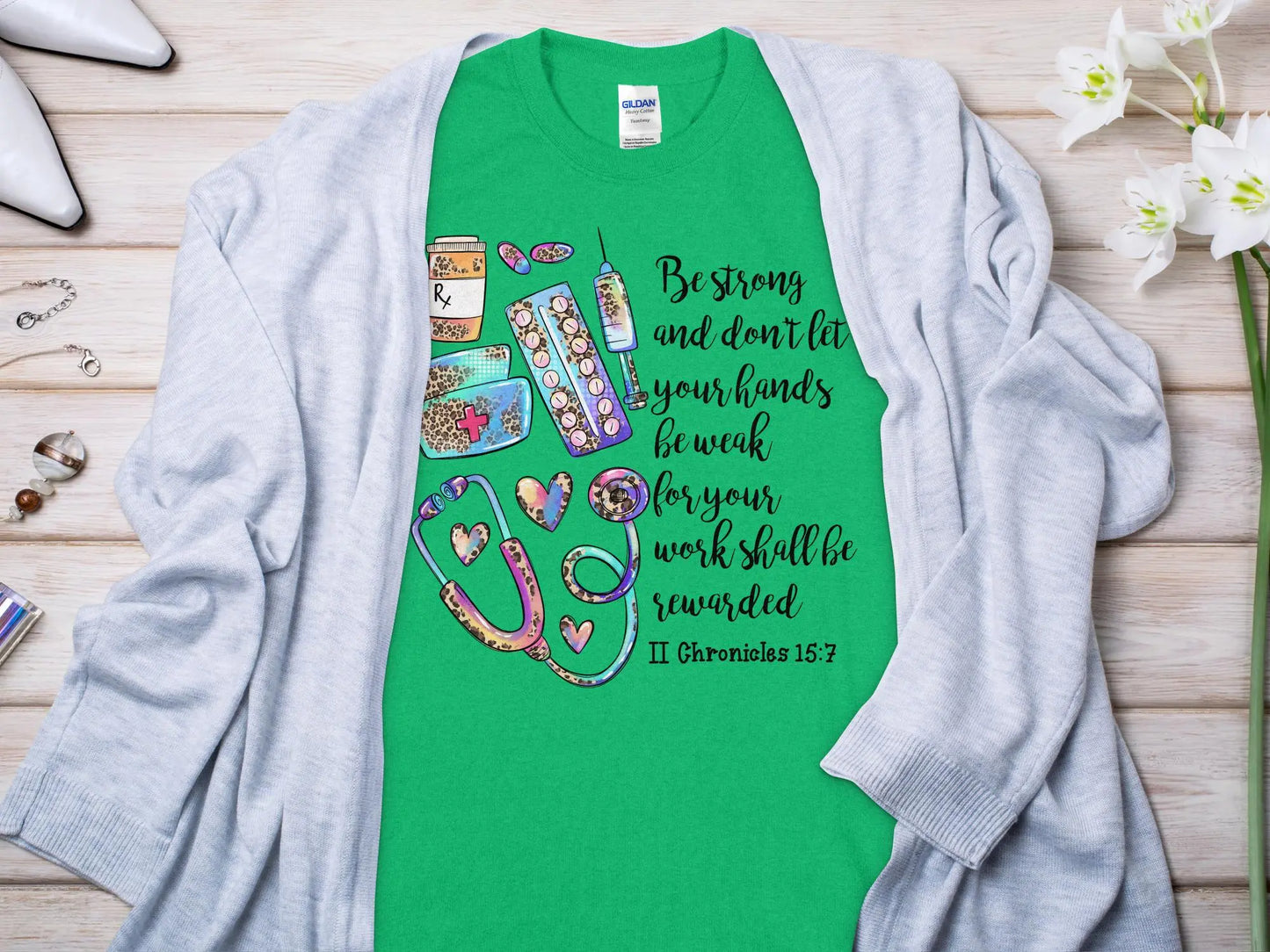 Be Strong Nurse, Future Nurse Gift Idea, Nursing School Student Grad, RN LPN, Nurse Life, Funny Nurse Quality Gilden Tee - Creations Unlimited