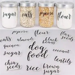Custom Kitchen Jar Personalized Canister Vinyl Labels (brown) GREENSTAR