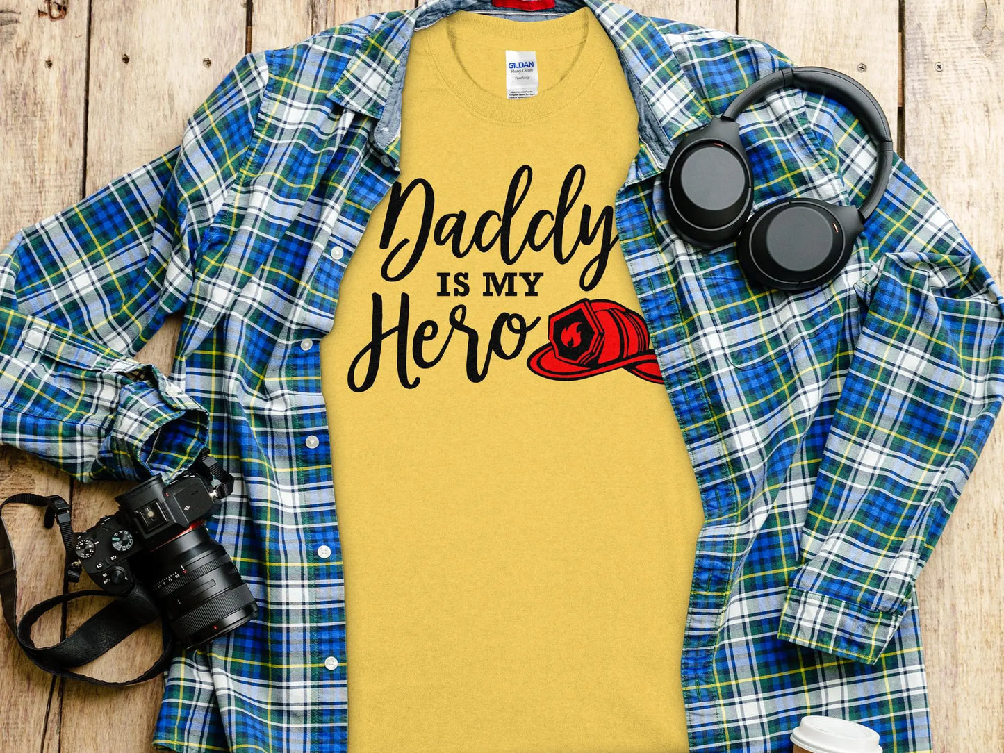 Daddy is my Hero Fire Fighter Tee - Shirt Quality Gilden Tee - Creations Unlimited
