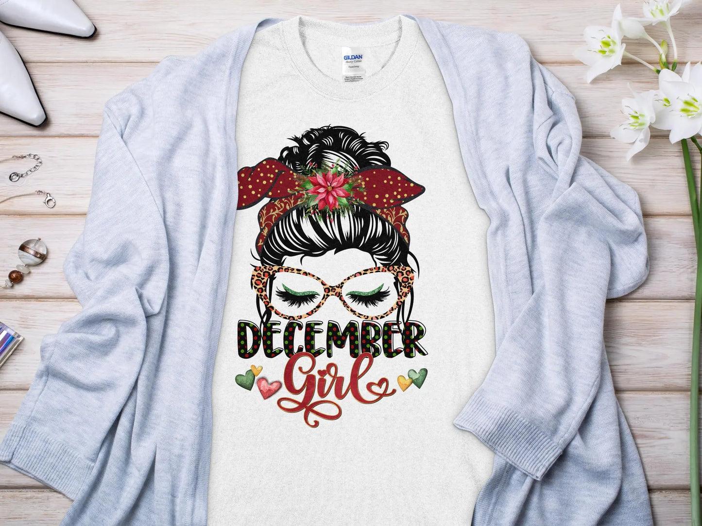 December Girl Birthday T- Makes a Great Gift Quality T- All Sizes and Colors Quality Gilden Tee - Creations Unlimited