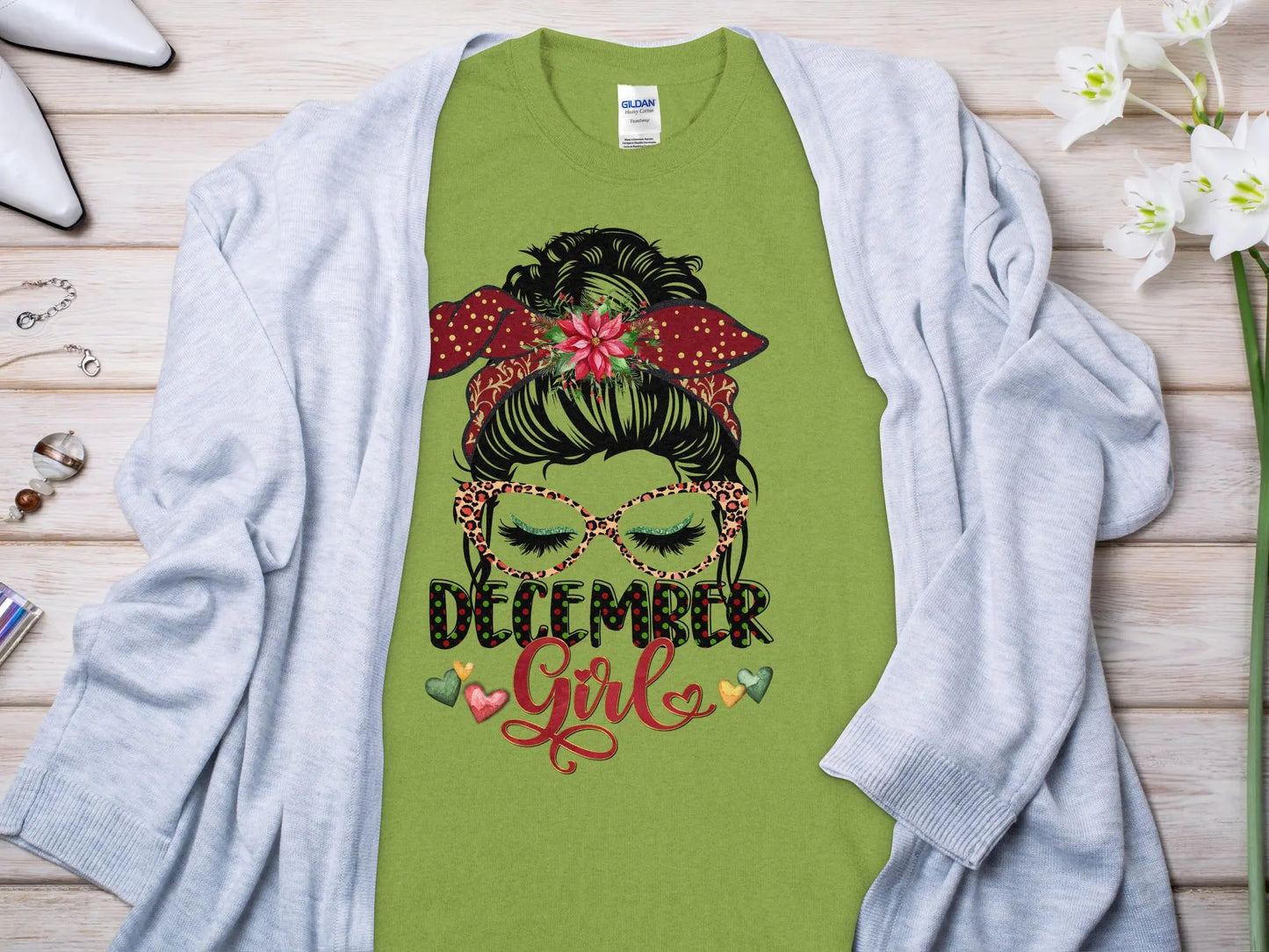 December Girl Birthday T- Makes a Great Gift Quality T- All Sizes and Colors Quality Gilden Tee - Creations Unlimited