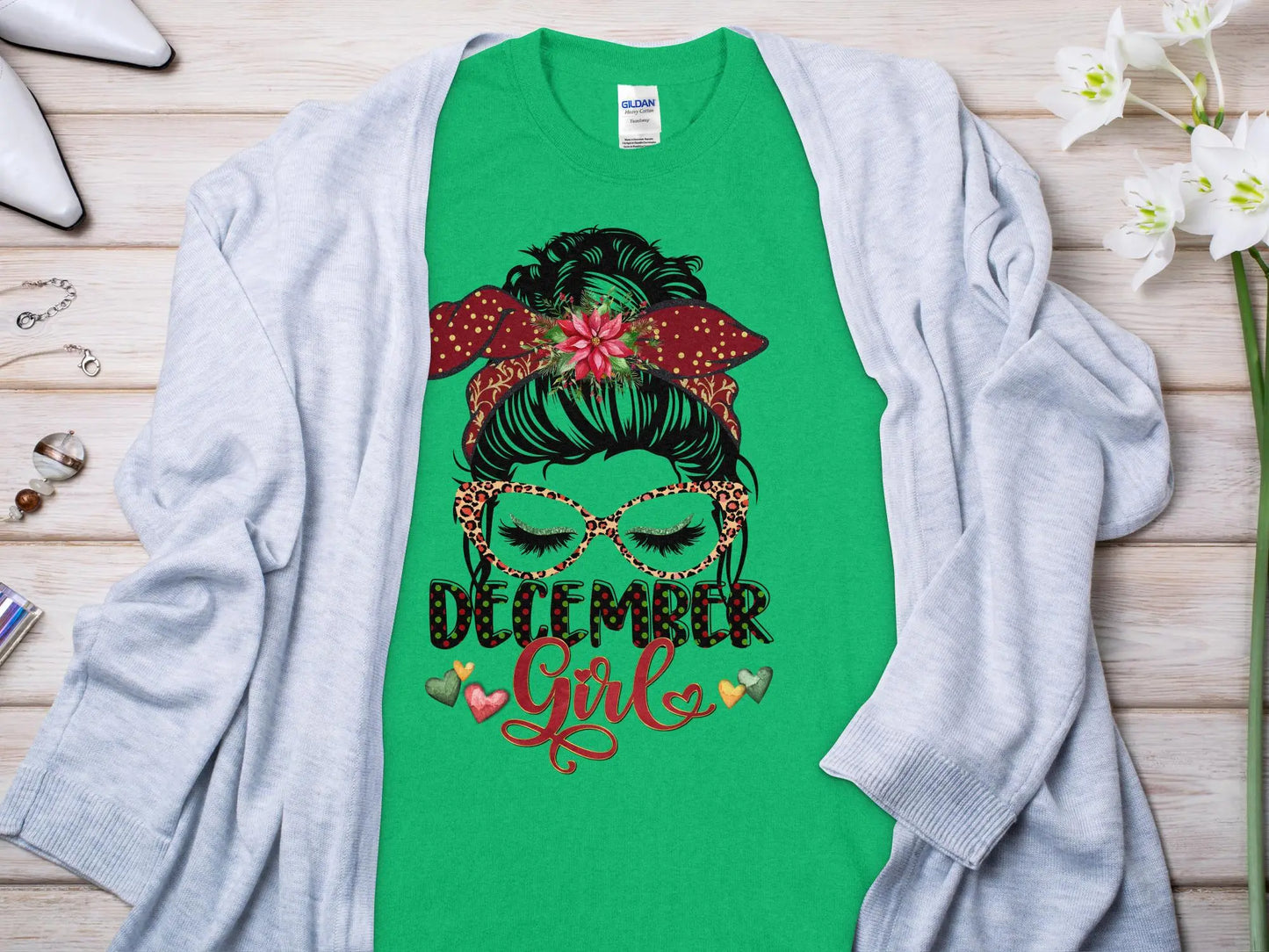 December Girl Birthday T- Makes a Great Gift Quality T- All Sizes and Colors Quality Gilden Tee - Creations Unlimited