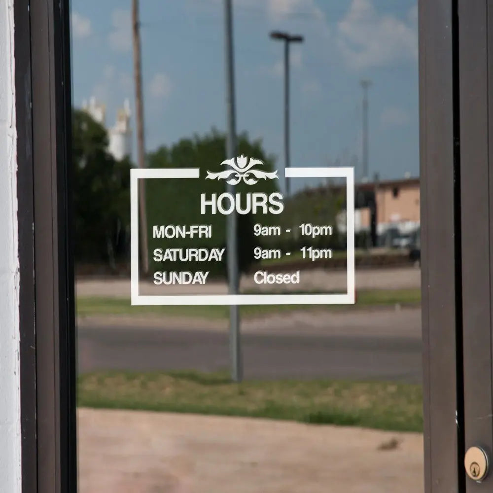 DigTour WallArt Custom Business Store Hours Vinyl Wall Door Window Decal Shop Salon Business Hours Sticker Sign Decor DigTour WallArt