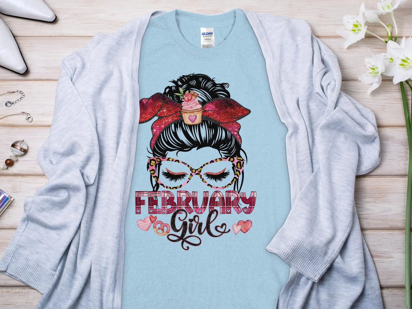 February Girl Birthday T- Makes a Great Gift Quality T- All Sizes and Colors Quality Gilden Tee - Creations Unlimited