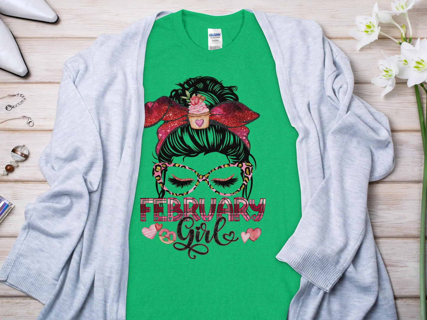 February Girl Birthday T- Makes a Great Gift Quality T- All Sizes and Colors Quality Gilden Tee - Creations Unlimited