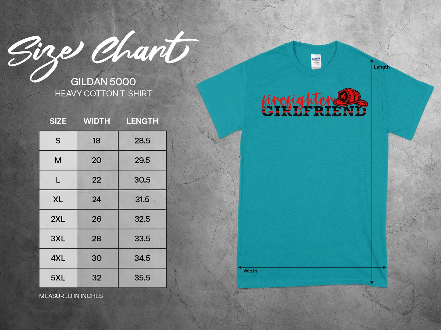 Fire Fighter Girlfriend Tee - Shirt Support a Firefighter Quality Gildan Tee - Creations Unlimited