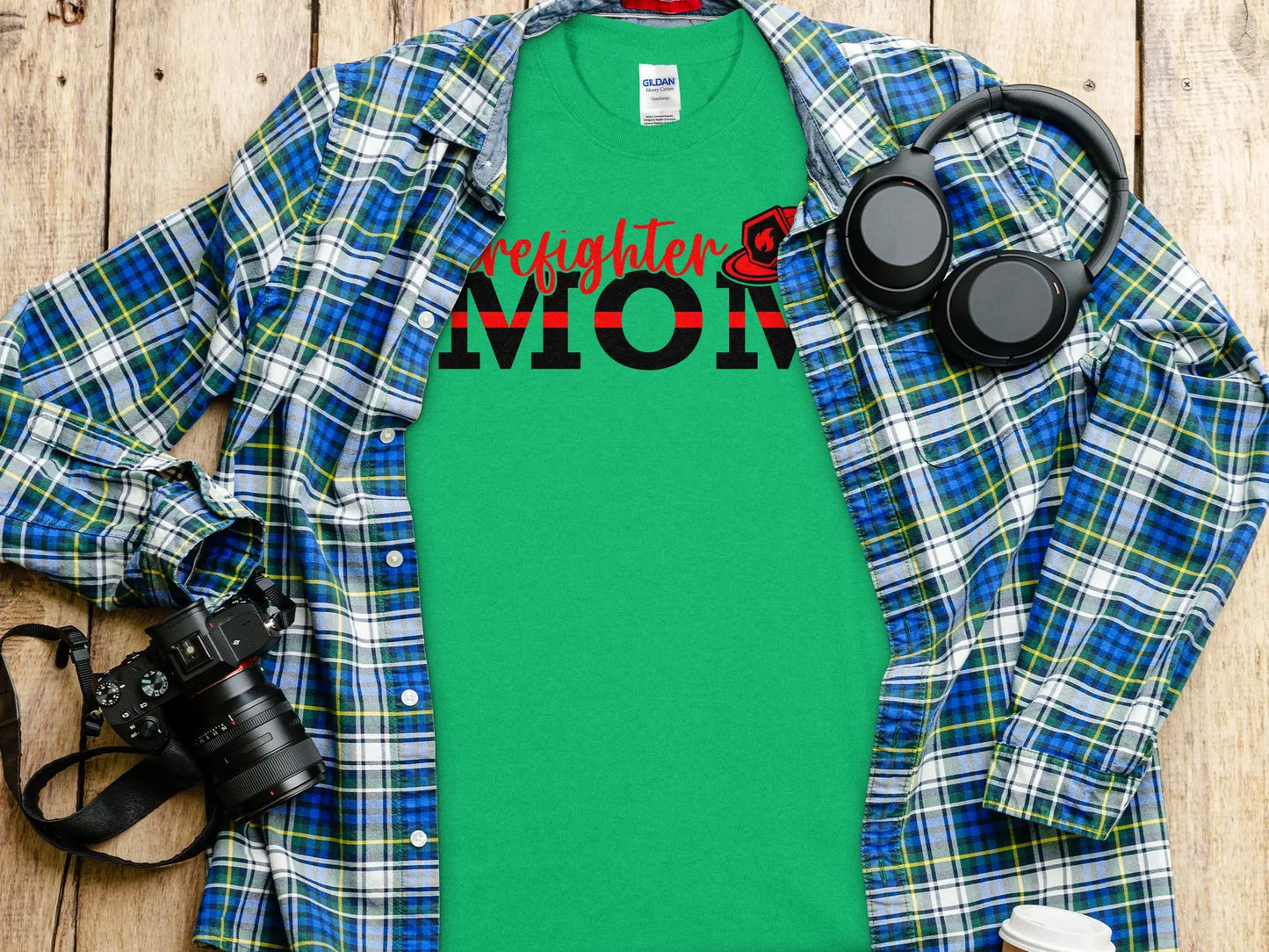 Fire Fighter Mom Tee - Shirt. Quality Gilden Tee Support a Firefighter - Creations Unlimited