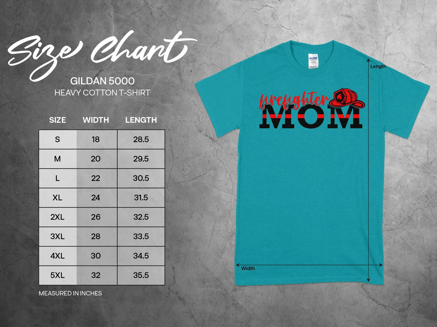 Fire Fighter Mom Tee - Shirt. Quality Gilden Tee Support a Firefighter - Creations Unlimited