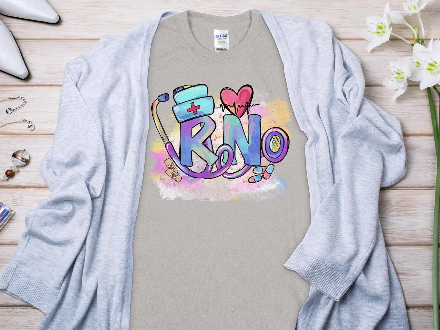 Heart Nurse, New Future Nurse Gift Idea, Nursing School Student Grad, RN LPN, Nurse Life, Funny Nurse Quality Gilden Tee. Support Your Nurses. - Creations Unlimited