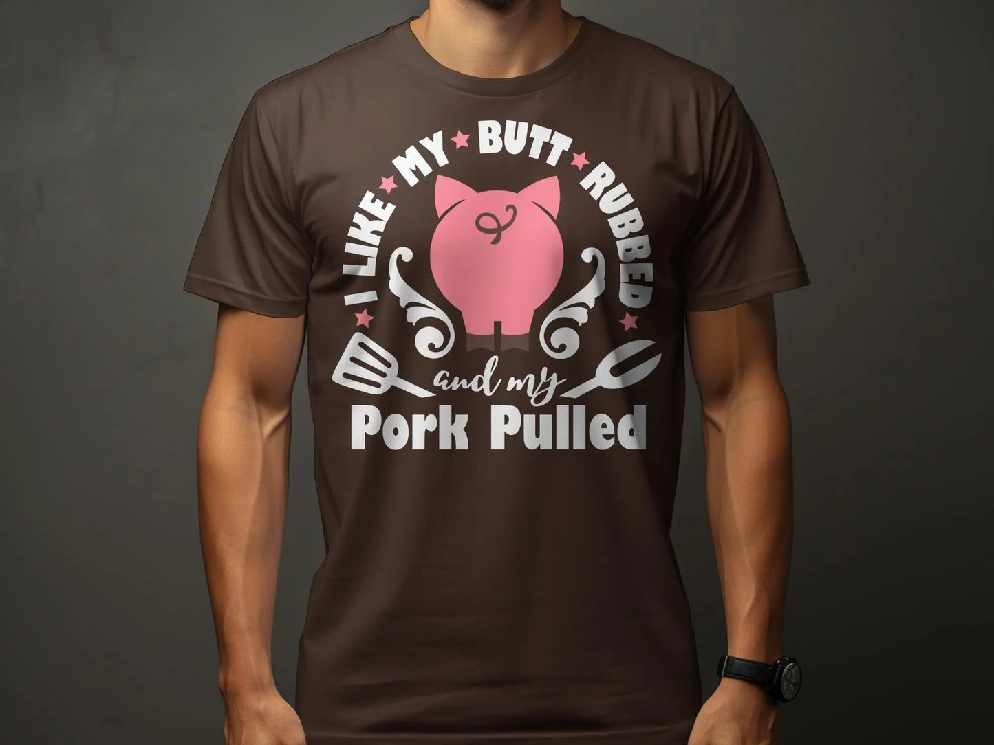 I Like My Butt Rubbed high-quality BBQ outdoor cooking tee-shirt - Creations Unlimited