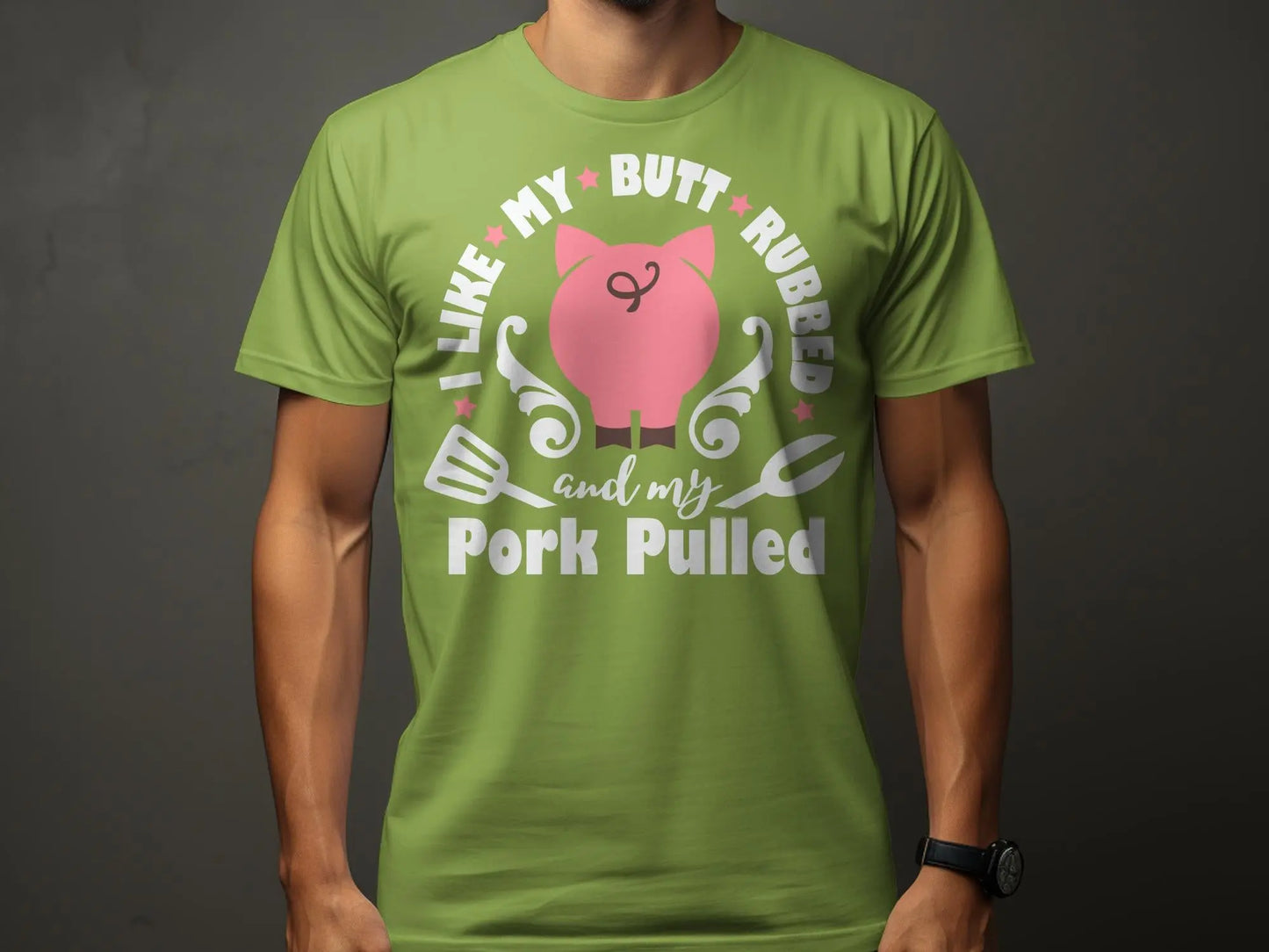 I Like My Butt Rubbed high-quality BBQ outdoor cooking tee-shirt - Creations Unlimited