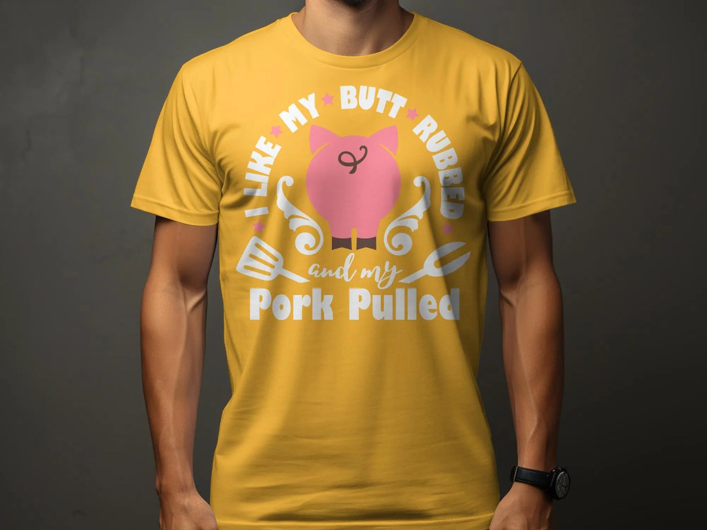 I Like My Butt Rubbed high-quality BBQ outdoor cooking tee-shirt - Creations Unlimited