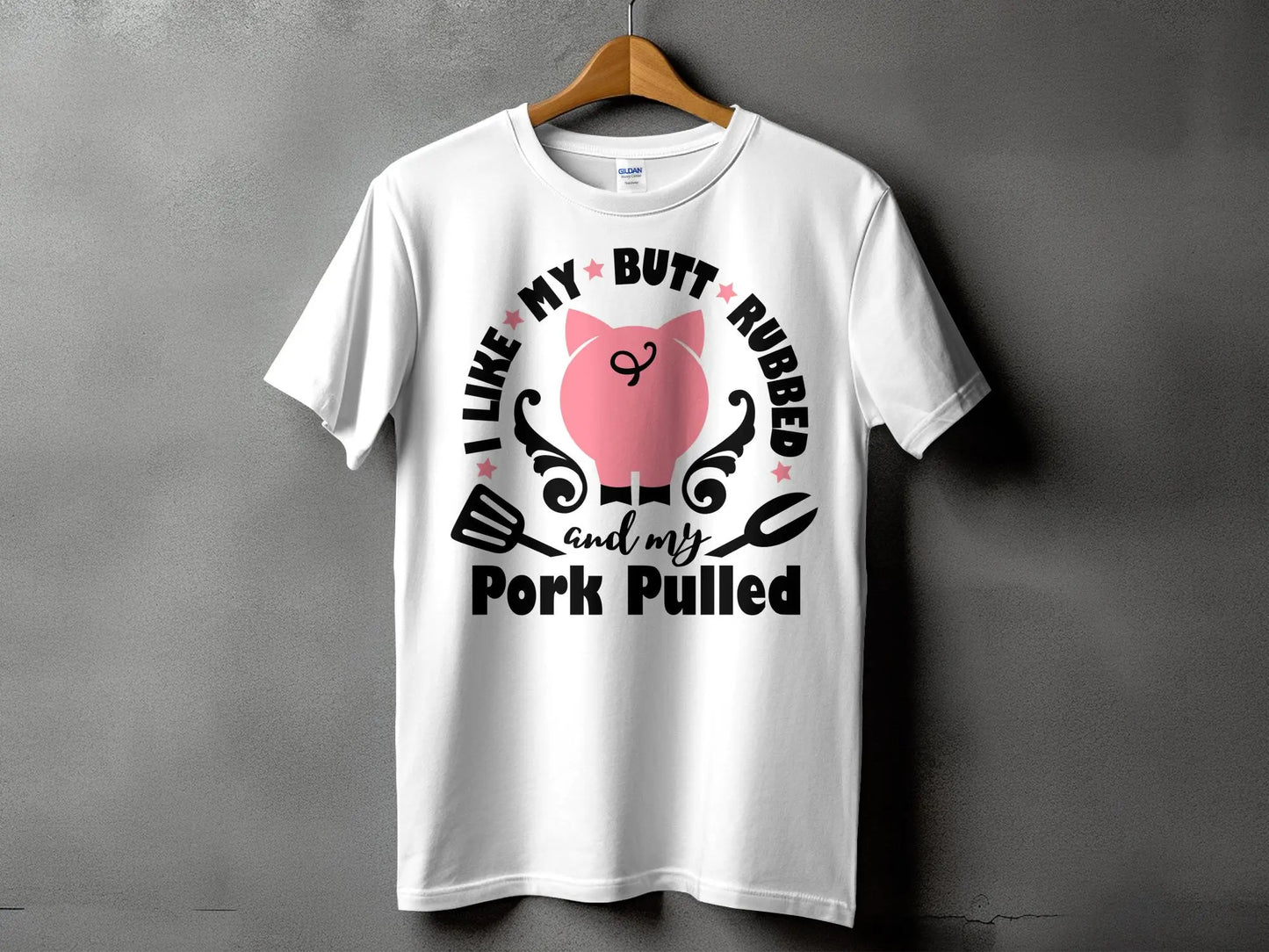I Like My Butt Rubbed high-quality BBQ outdoor cooking tee-shirt - Creations Unlimited