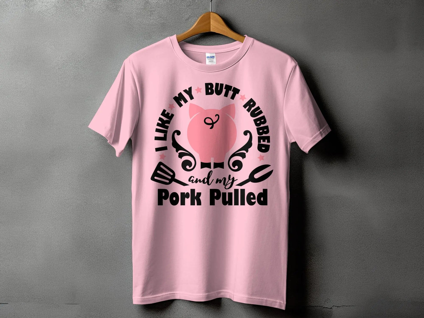 I Like My Butt Rubbed high-quality BBQ outdoor cooking tee-shirt - Creations Unlimited