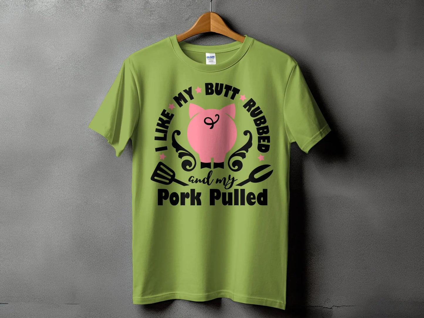 I Like My Butt Rubbed high-quality BBQ outdoor cooking tee-shirt - Creations Unlimited