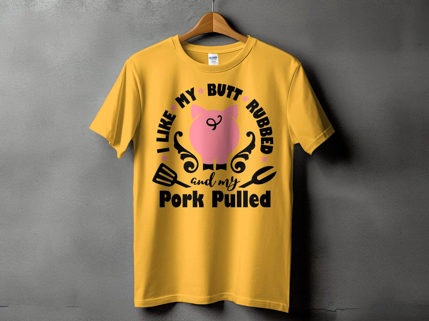 I Like My Butt Rubbed high-quality BBQ outdoor cooking tee-shirt - Creations Unlimited
