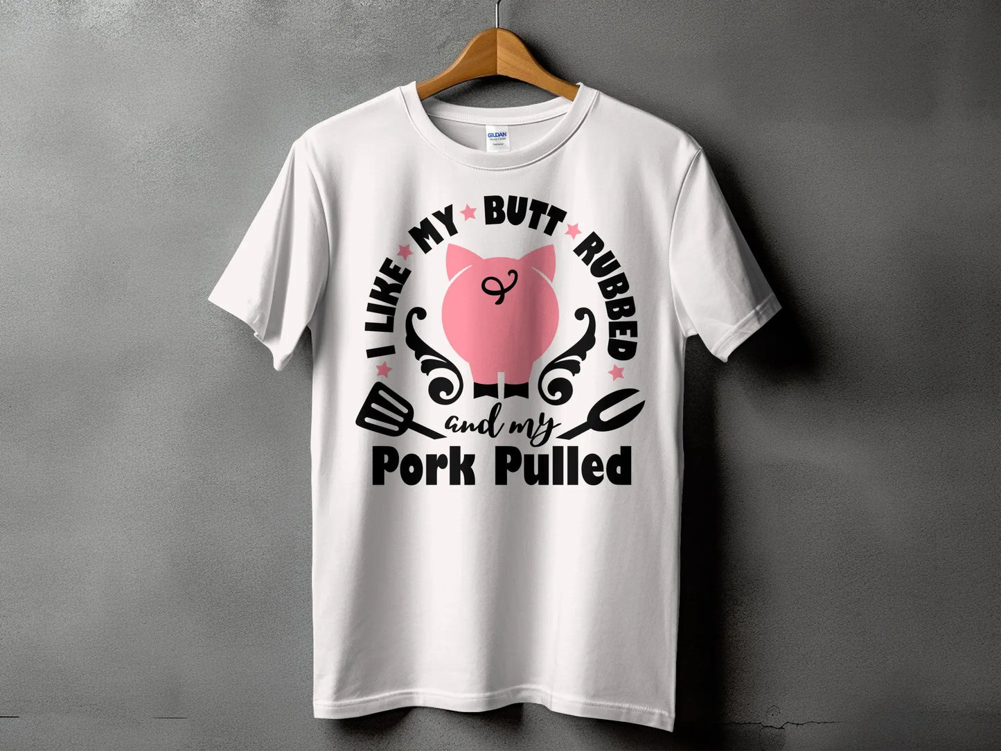 I Like My Butt Rubbed high-quality BBQ outdoor cooking tee-shirt - Creations Unlimited