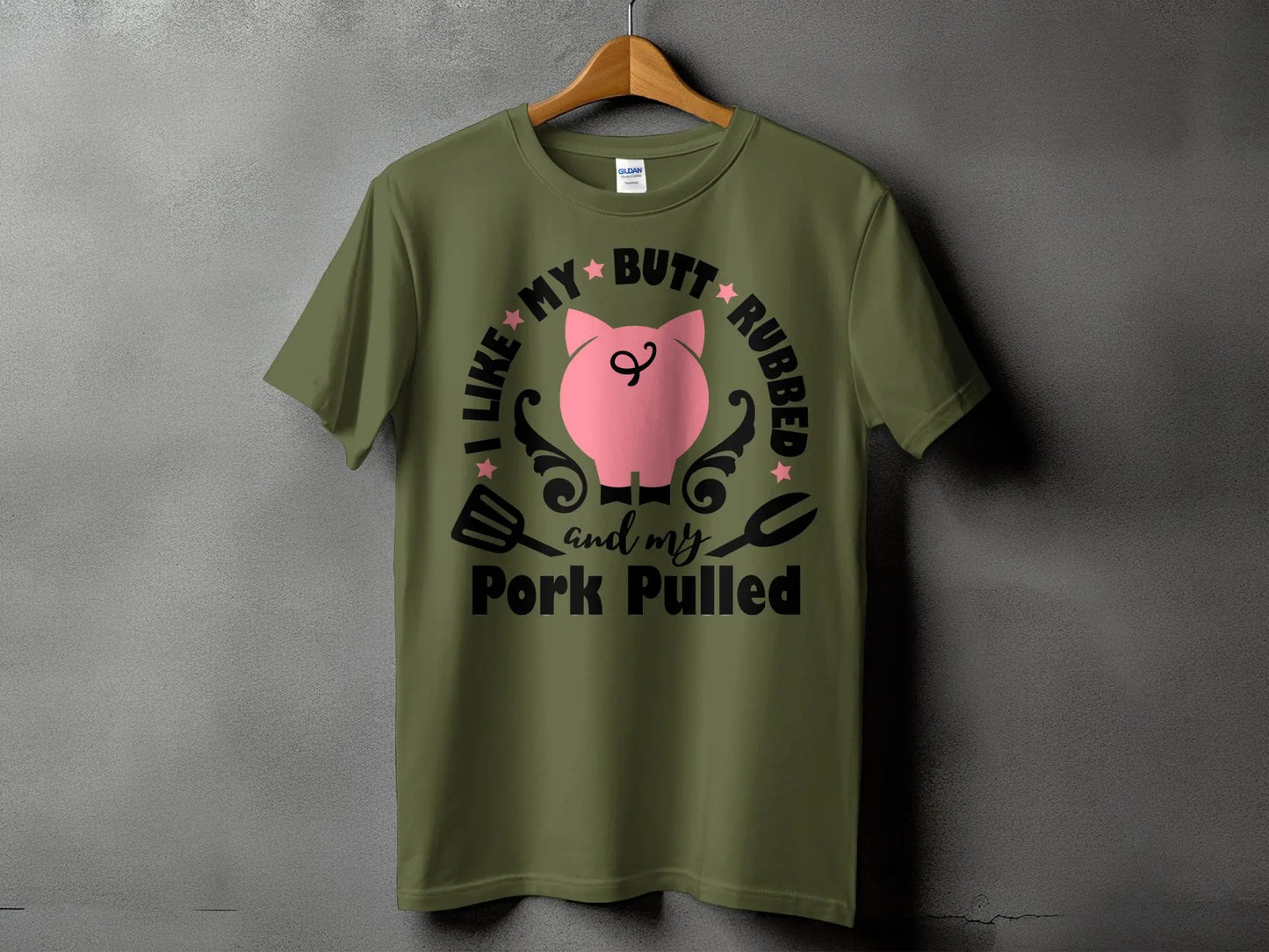 I Like My Butt Rubbed high-quality BBQ outdoor cooking tee-shirt - Creations Unlimited