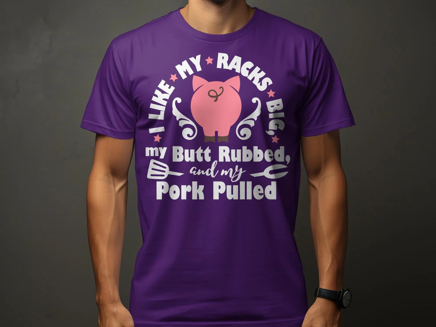 I Like My Racks Big high-quality BBQ outdoor cooking tee-shirt - Creations Unlimited