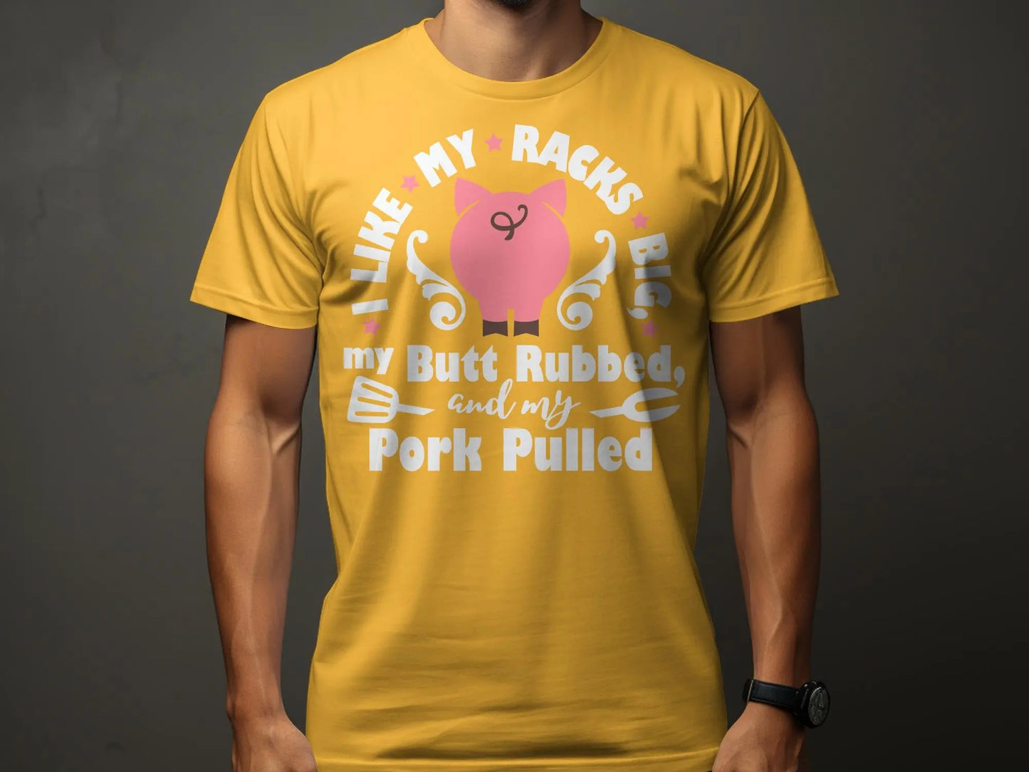 I Like My Racks Big high-quality BBQ outdoor cooking tee-shirt - Creations Unlimited