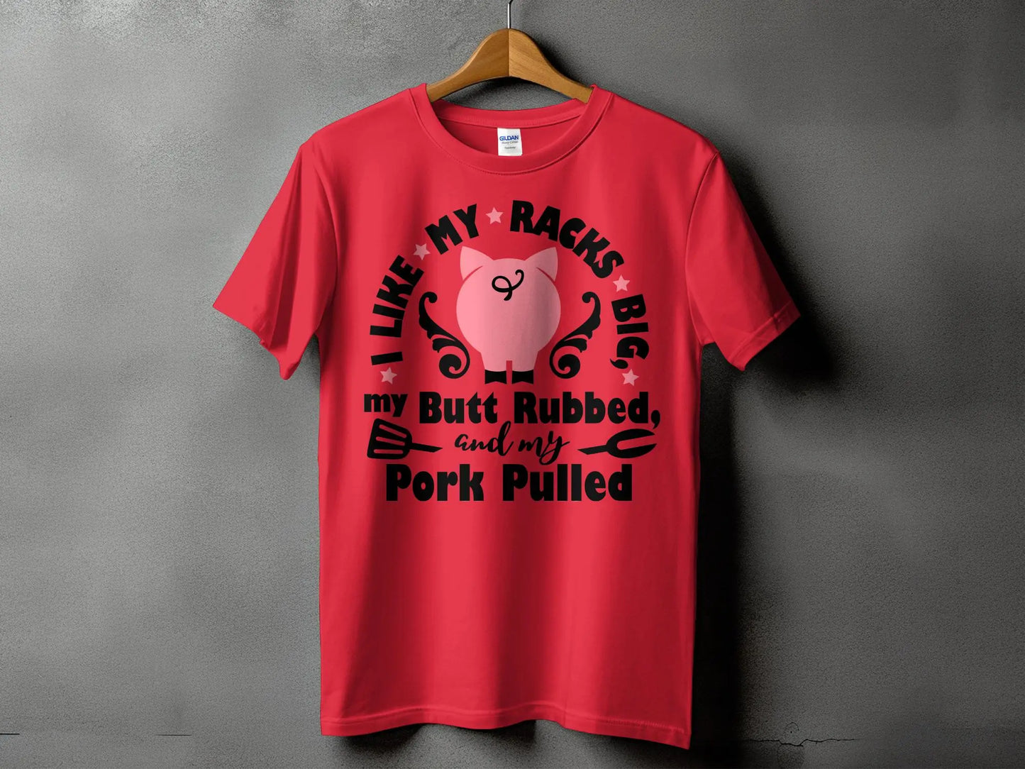 I Like My Racks Big high-quality BBQ outdoor cooking tee-shirt - Creations Unlimited