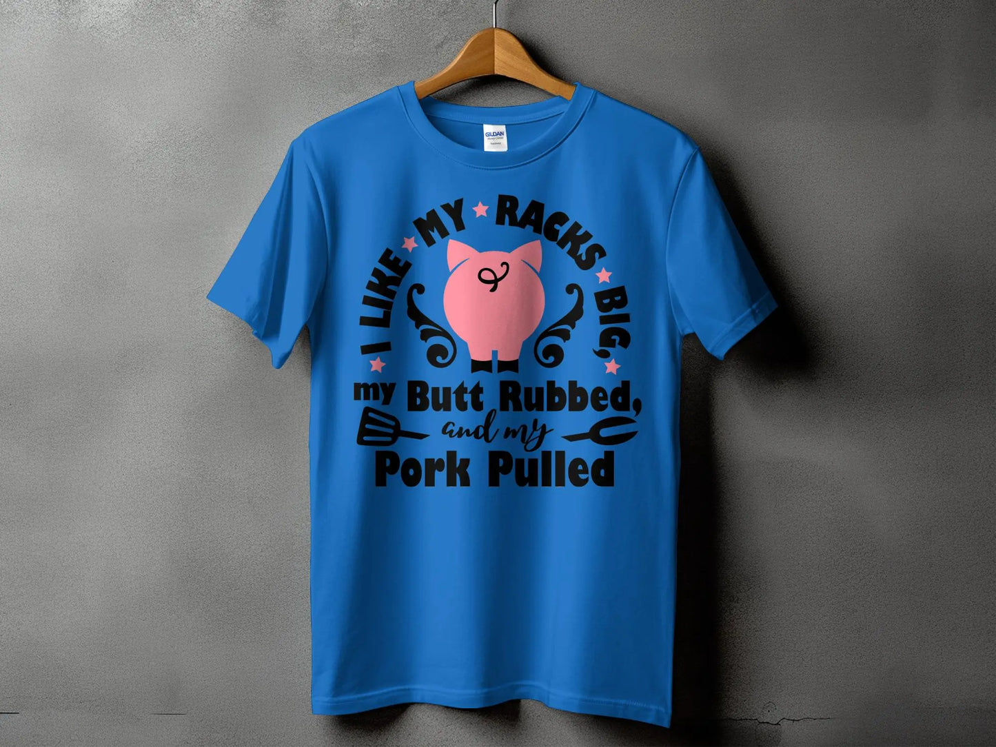 I Like My Racks Big high-quality BBQ outdoor cooking tee-shirt - Creations Unlimited