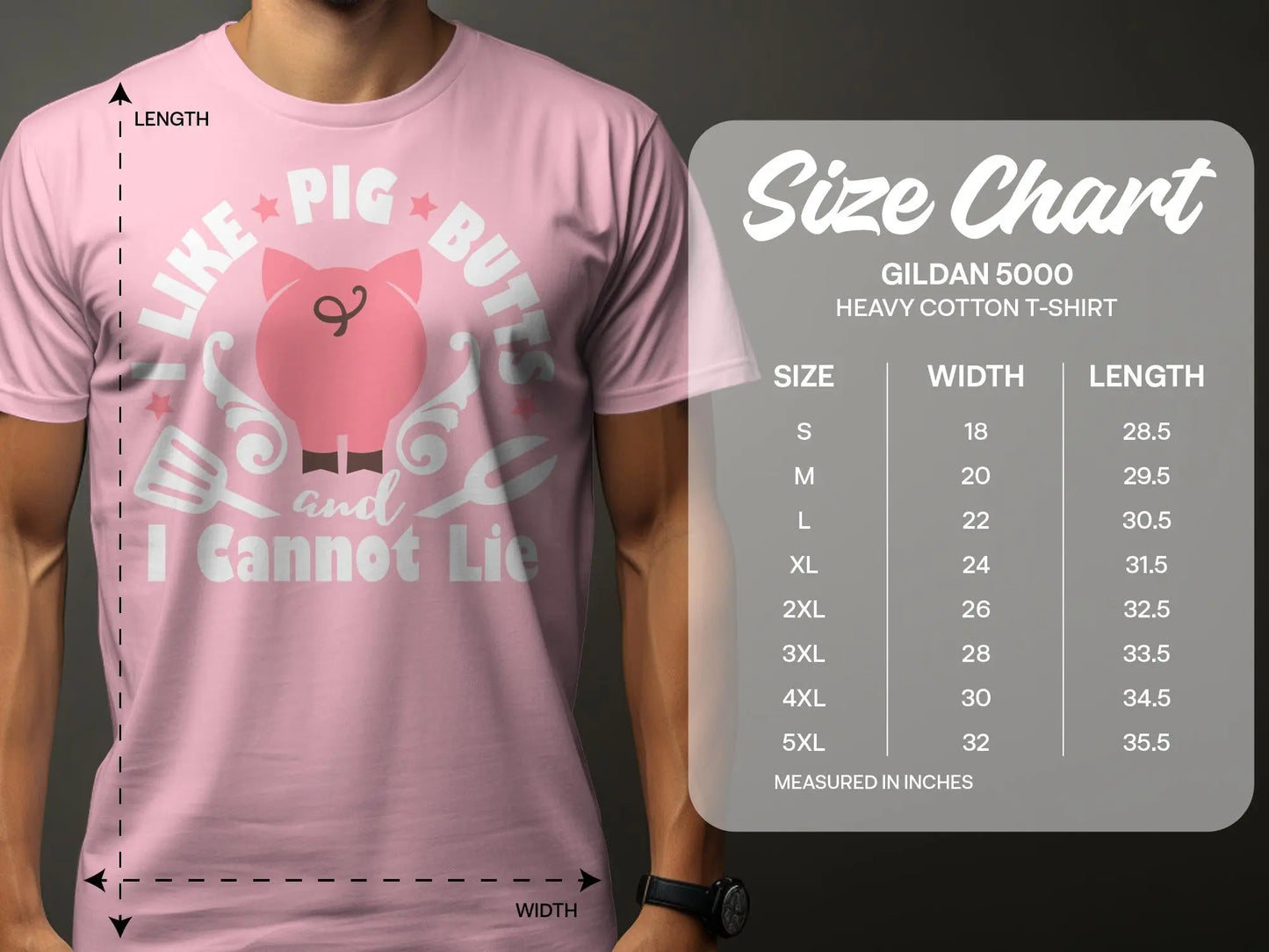 I Like Pig Butts high-quality BBQ outdoor cooking tee-shirt - Creations Unlimited
