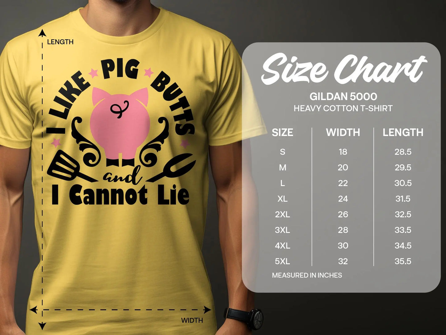 I Like Pig Butts high-quality BBQ outdoor cooking tee-shirt - Creations Unlimited