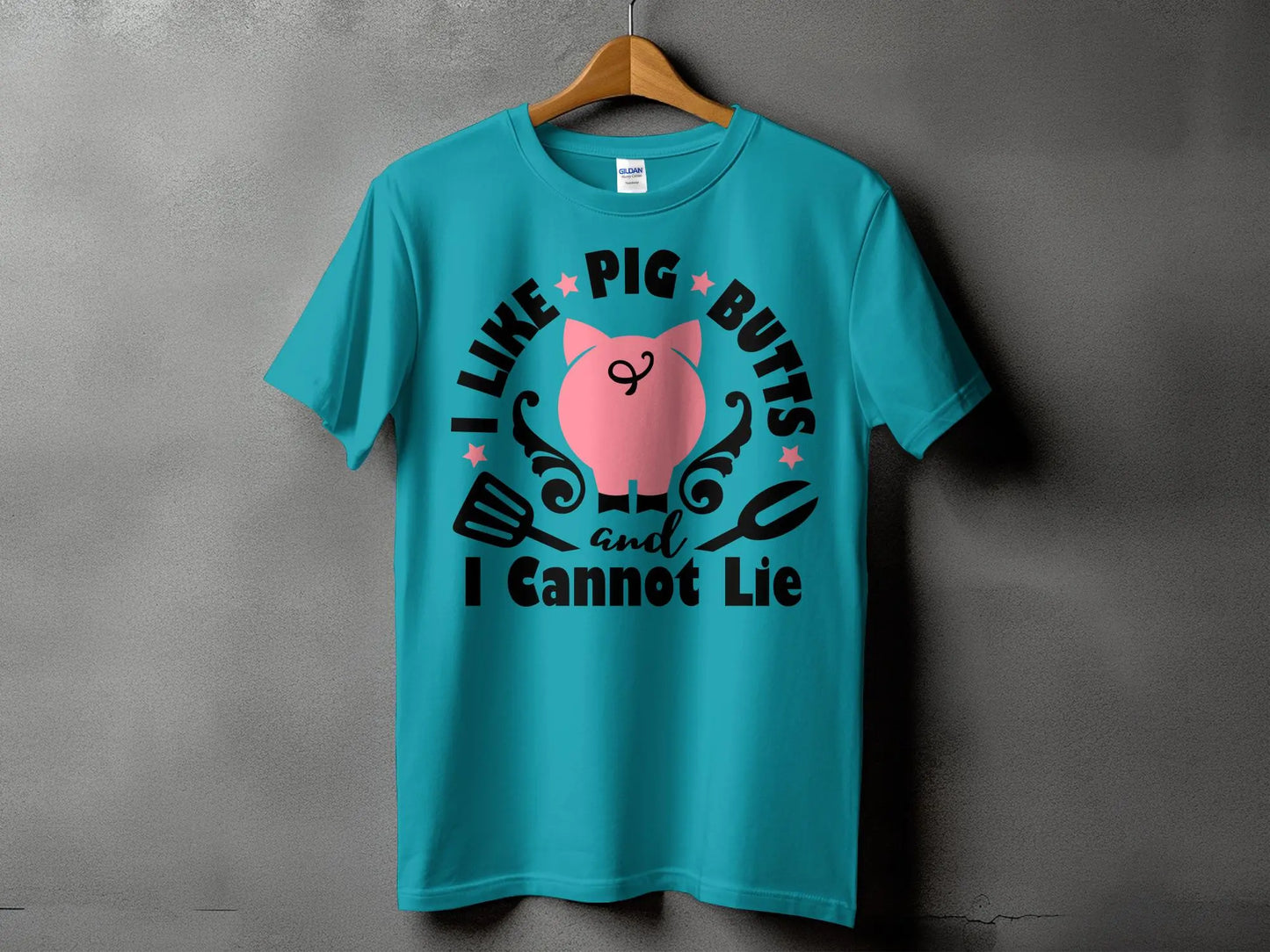 I Like Pig Butts high-quality BBQ outdoor cooking tee-shirt - Creations Unlimited