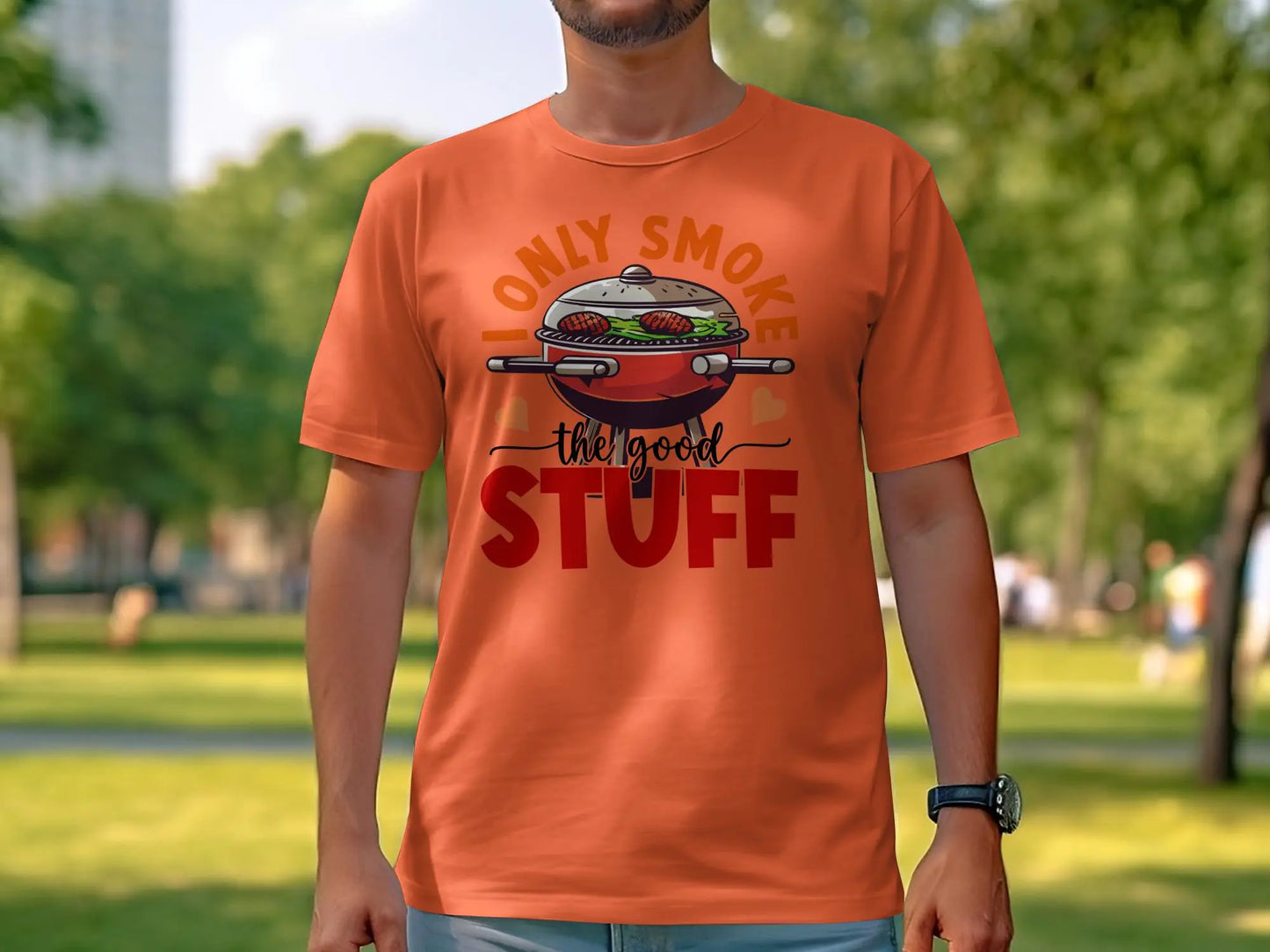 I Only Smoke the Good Stuff Quality Tee Shirt BBQ Wear - Creations Unlimited
