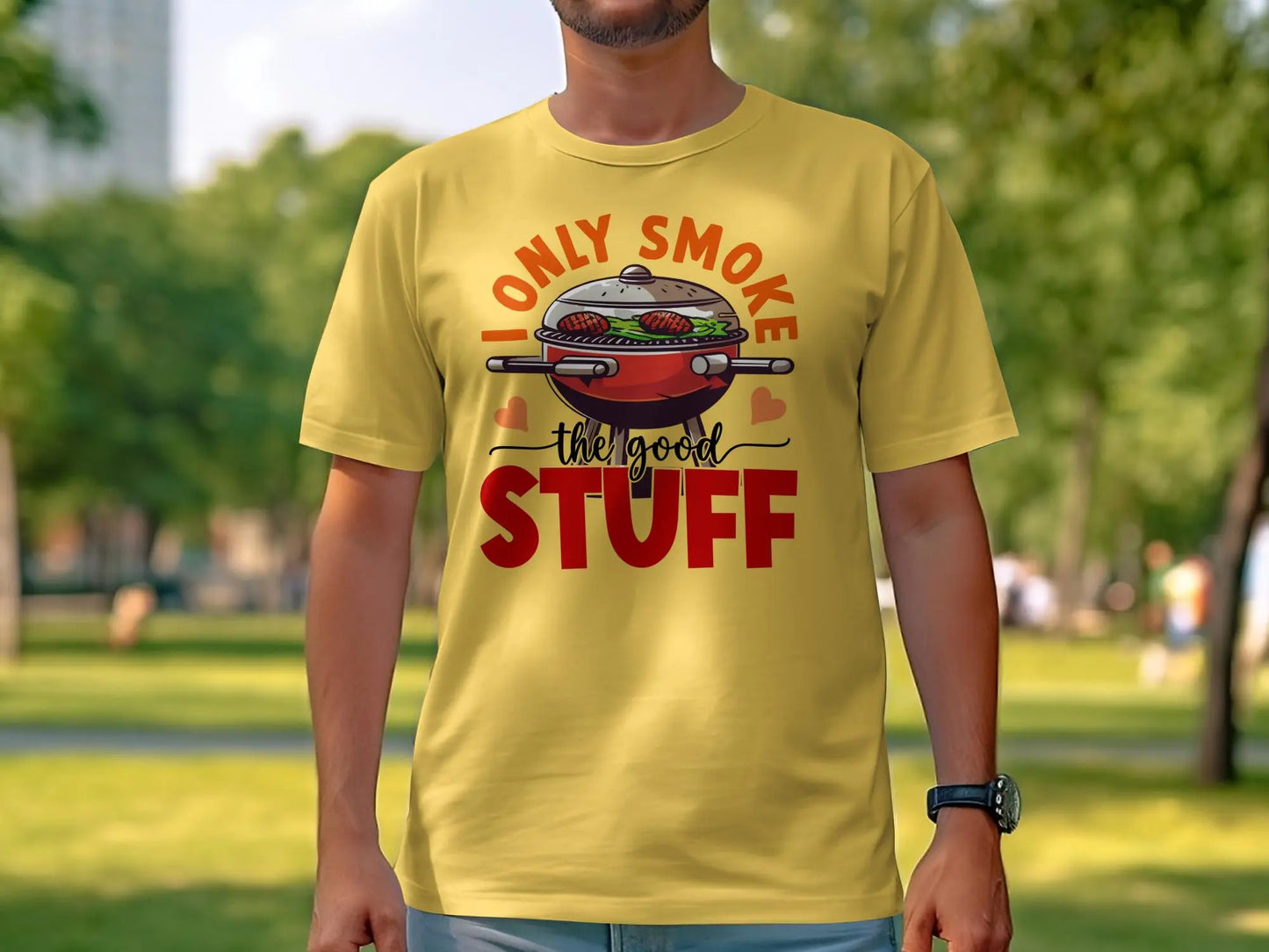 I Only Smoke the Good Stuff Quality Tee Shirt BBQ Wear - Creations Unlimited