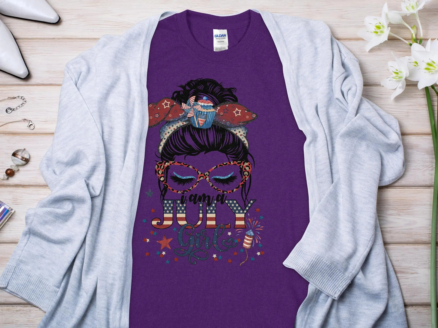July Girl Birthday T- Makes a Great Gift Quality T- All Sizes and Colors Quality Gilden Tee - Creations Unlimited