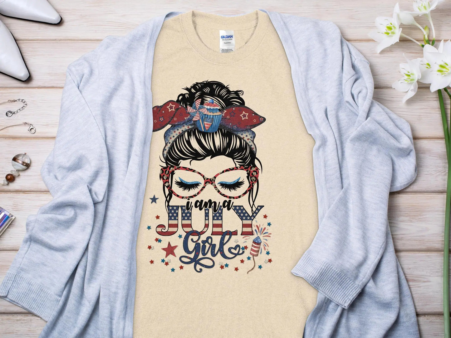 July Girl Birthday T- Makes a Great Gift Quality T- All Sizes and Colors Quality Gilden Tee - Creations Unlimited