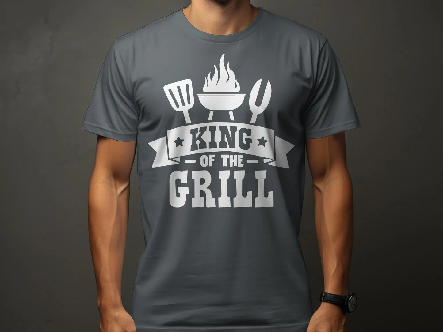 King of the Grill high-quality BBQ outdoor cooking tee-shirt - Creations Unlimited