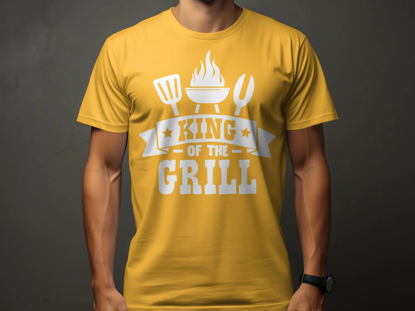 King of the Grill high-quality BBQ outdoor cooking tee-shirt - Creations Unlimited