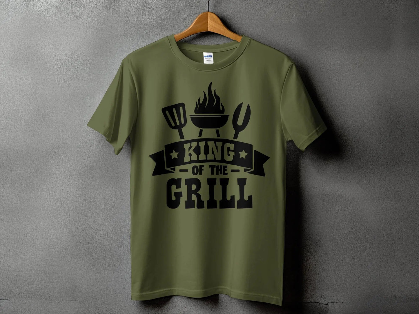 King of the Grill high-quality BBQ outdoor cooking tee-shirt - Creations Unlimited