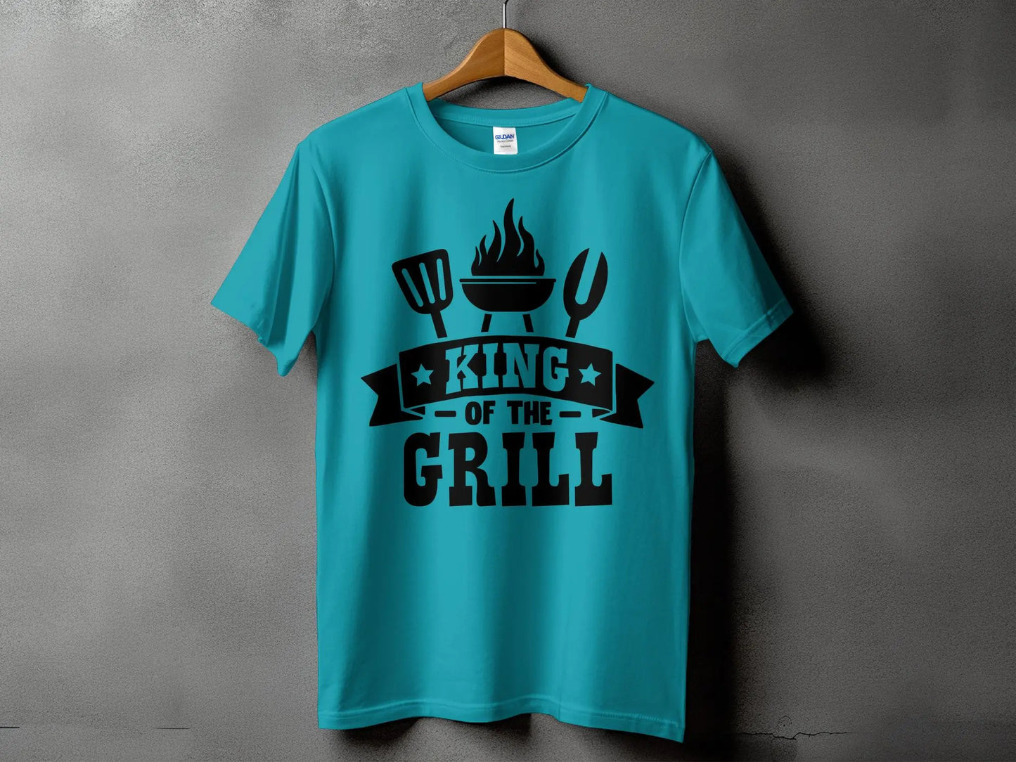King of the Grill high-quality BBQ outdoor cooking tee-shirt - Creations Unlimited