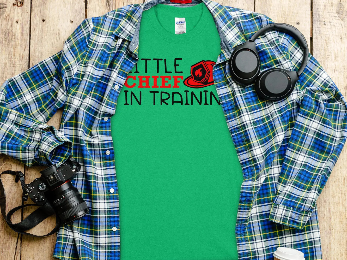 Little Chief in Training Fire Fighter Tee - Shirt Quality Gilden Tee. Support Your Firefighters. - Creations Unlimited