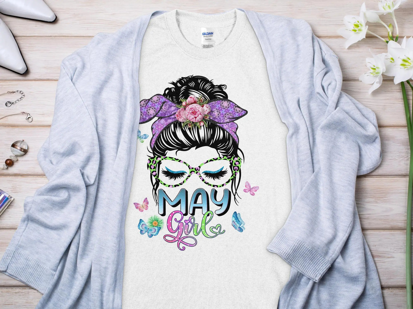 May Girl Birthday T- Makes a Great Gift Quality T- All Sizes and Colors Quality Gilden Tee - Creations Unlimited