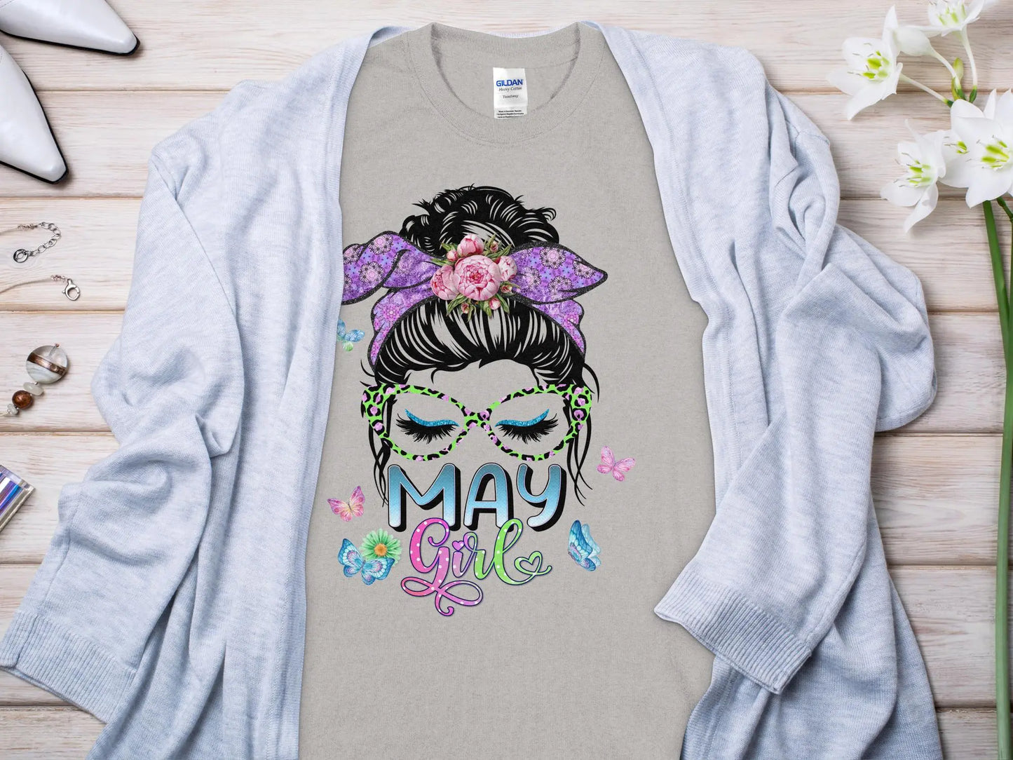 May Girl Birthday T- Makes a Great Gift Quality T- All Sizes and Colors Quality Gilden Tee - Creations Unlimited