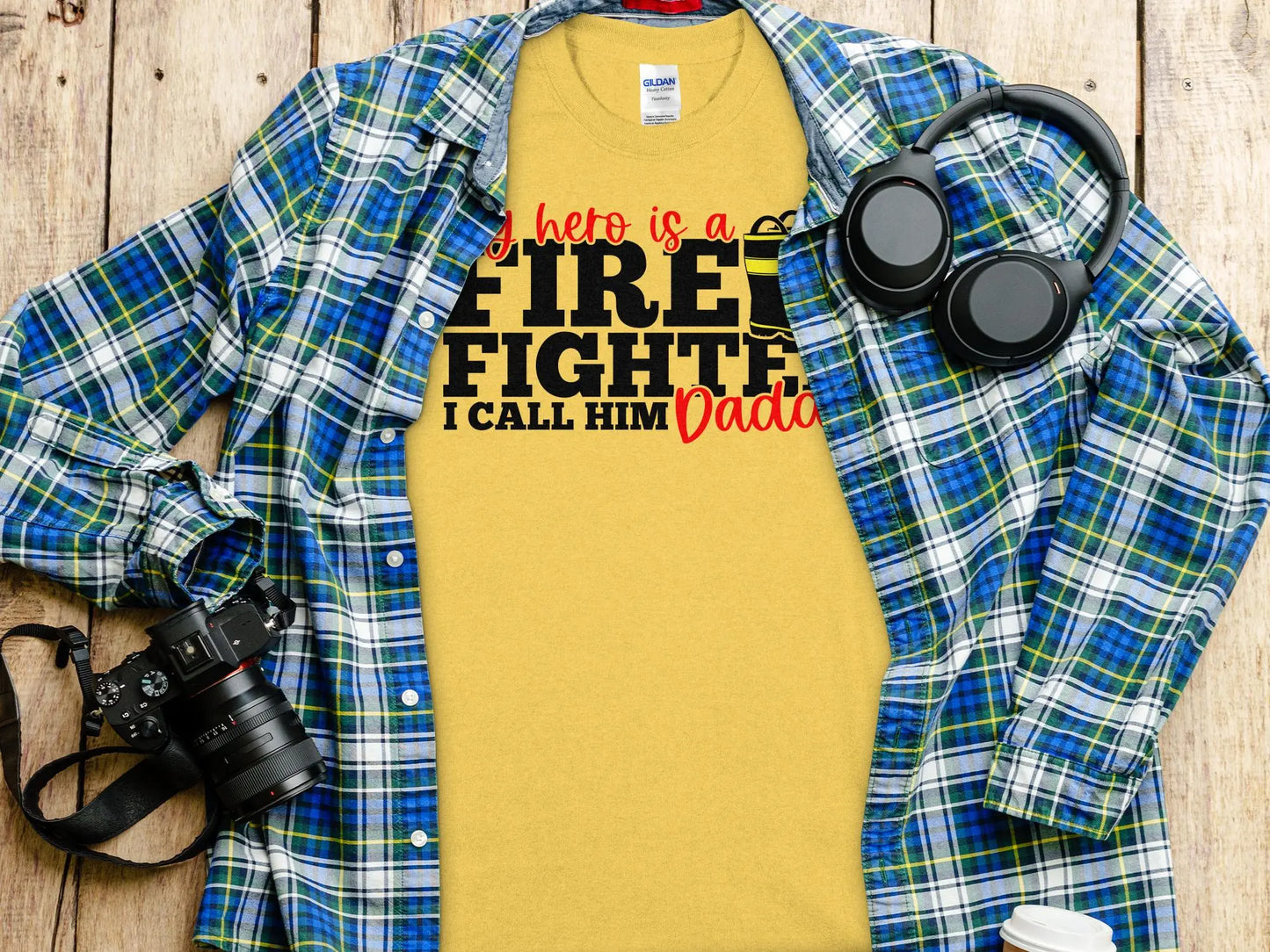 My Hero Is a Fire Fighter Tee - Shirt Quality Gilden Tee. Support Your Firefighter - Creations Unlimited