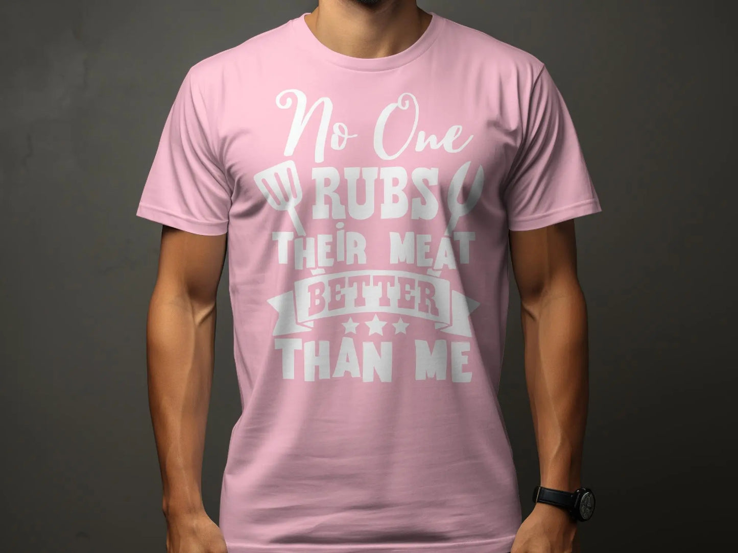No One Rubs Better Than Me high-quality BBQ outdoor cooking tee-shirt - Creations Unlimited