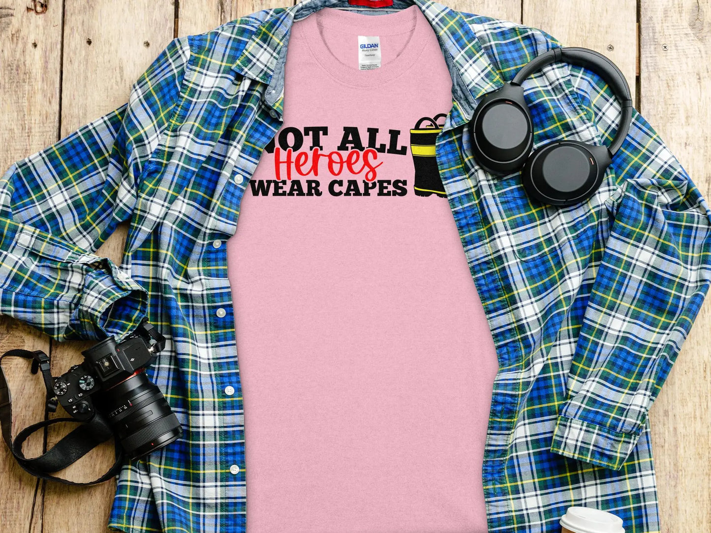Not All Heros Wear Capes Fire Fighter Tee - Shirt Quality Gilden Tee. Support Your Firefighter - Creations Unlimited