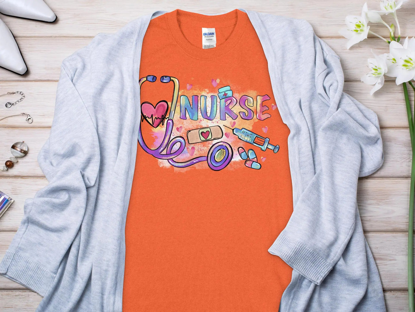 Nurse, New Future Nurse Gift Idea, Nursing School Student Grad, RN LPN, Nurse Life, Funny Nurse Quality Gildan Tee Support a Nurse - Creations Unlimited