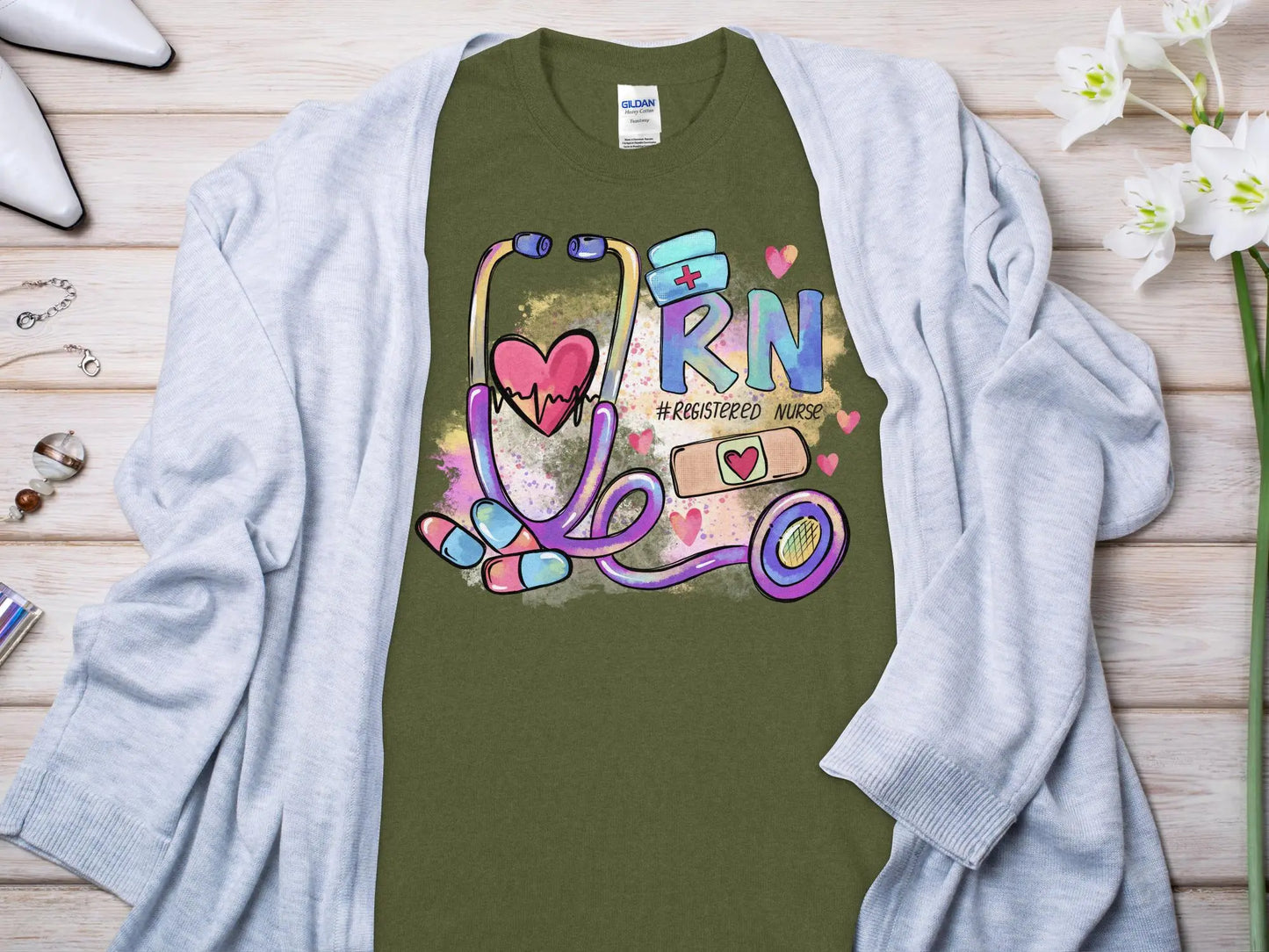 Nurse, New Future Nurse Gift Idea, Nursing School Student Grad, RN LPN, Nurse Life, Funny Nurse Quality Gildan Tee Support a Nurse - Creations Unlimited