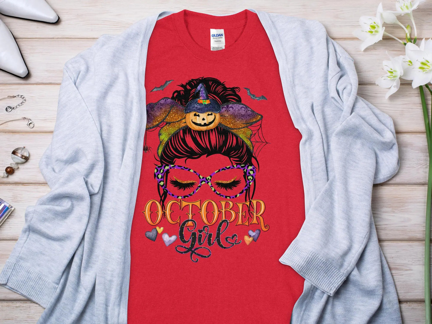 October Girl Birthday T- Makes a Great Gift Quality T- All Sizes and Colors Quality Gilden Tee - Creations Unlimited